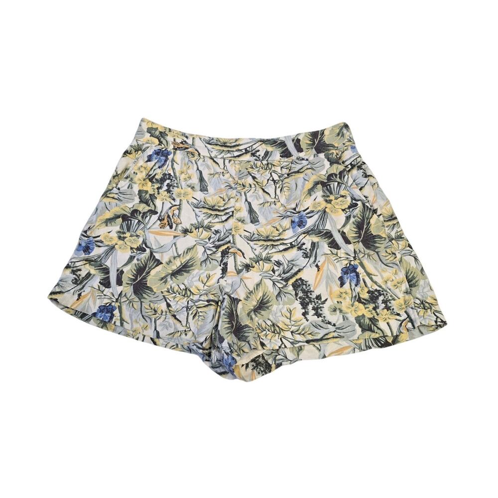 Abercrombie & Fitch Women’s M Linen Blend Tropical Floral Shorts High Rise